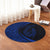 Hawaii Fish Hook Polynesian Round Carpet - Circle Style Blue - AH - Polynesian Pride