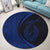 Hawaii Fish Hook Polynesian Round Carpet - Circle Style Blue - AH - Polynesian Pride