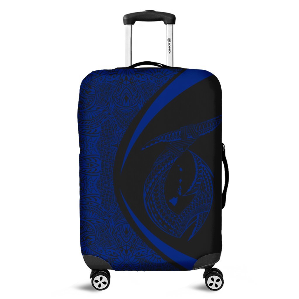 Hawaii Fish Hook Polynesian Luggage Covers - Circle Style Blue - AH Black - Polynesian Pride