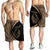 Hawaii Fish Hook Polynesian Men's Shorts - Circle Style Gold - AH - Polynesian Pride