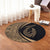 Hawaii Fish Hook Polynesian Round Carpet - Circle Style Gold - AH - Polynesian Pride