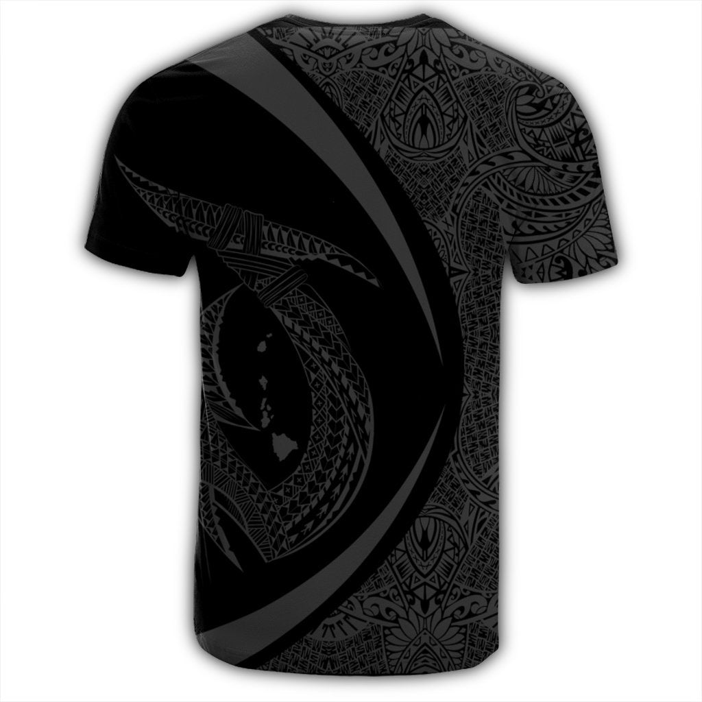 Hawaii Fish Hook Polynesian T Shirt Circle Style Gray - Polynesian Pride