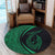 Hawaii Fish Hook Polynesian Round Carpet - Circle Style Green - AH - Polynesian Pride