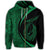 Hawaii Fish Hook Polynesian Zip Hoodie Circle Style Green - Polynesian Pride