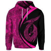 Custom Hawaii Fish Hook Polynesian Hoodie Circle Style Pink - Polynesian Pride