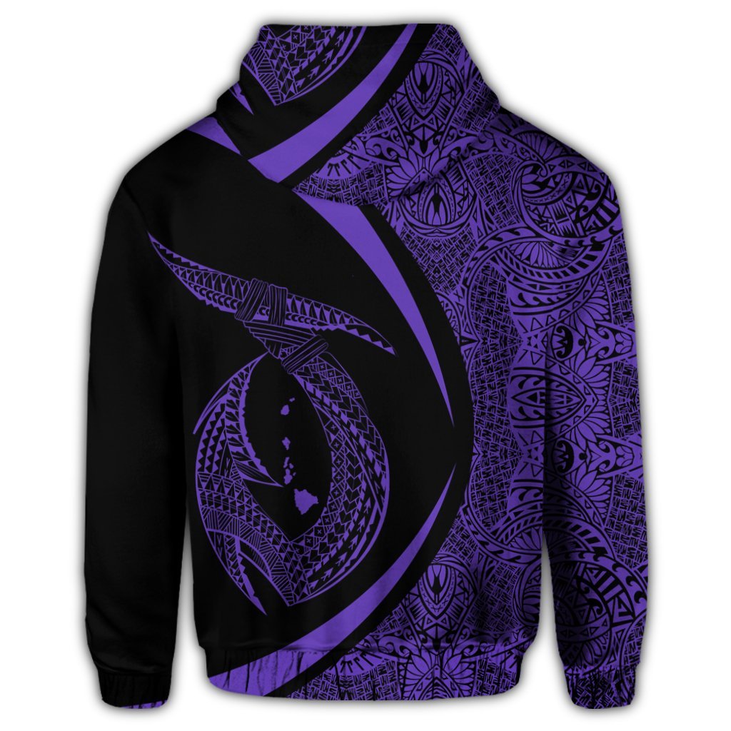Hawaiian Fish Hook Polynesian Hoodie Circle Style Purple - Polynesian Pride
