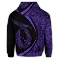 Hawaii Fish Hook Polynesian Zip Hoodie Circle Style Purple - Polynesian Pride