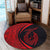 Hawaii Fish Hook Polynesian Round Carpet - Circle Style Red - AH - Polynesian Pride