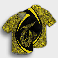 Hawaii Fish Hook Polynesian Hawaiian Shirt - Circle Style Yellow - AH - Polynesian Pride