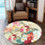 Hawaii Floral Turtle Round Carpet - Beige - AH - Polynesian Pride