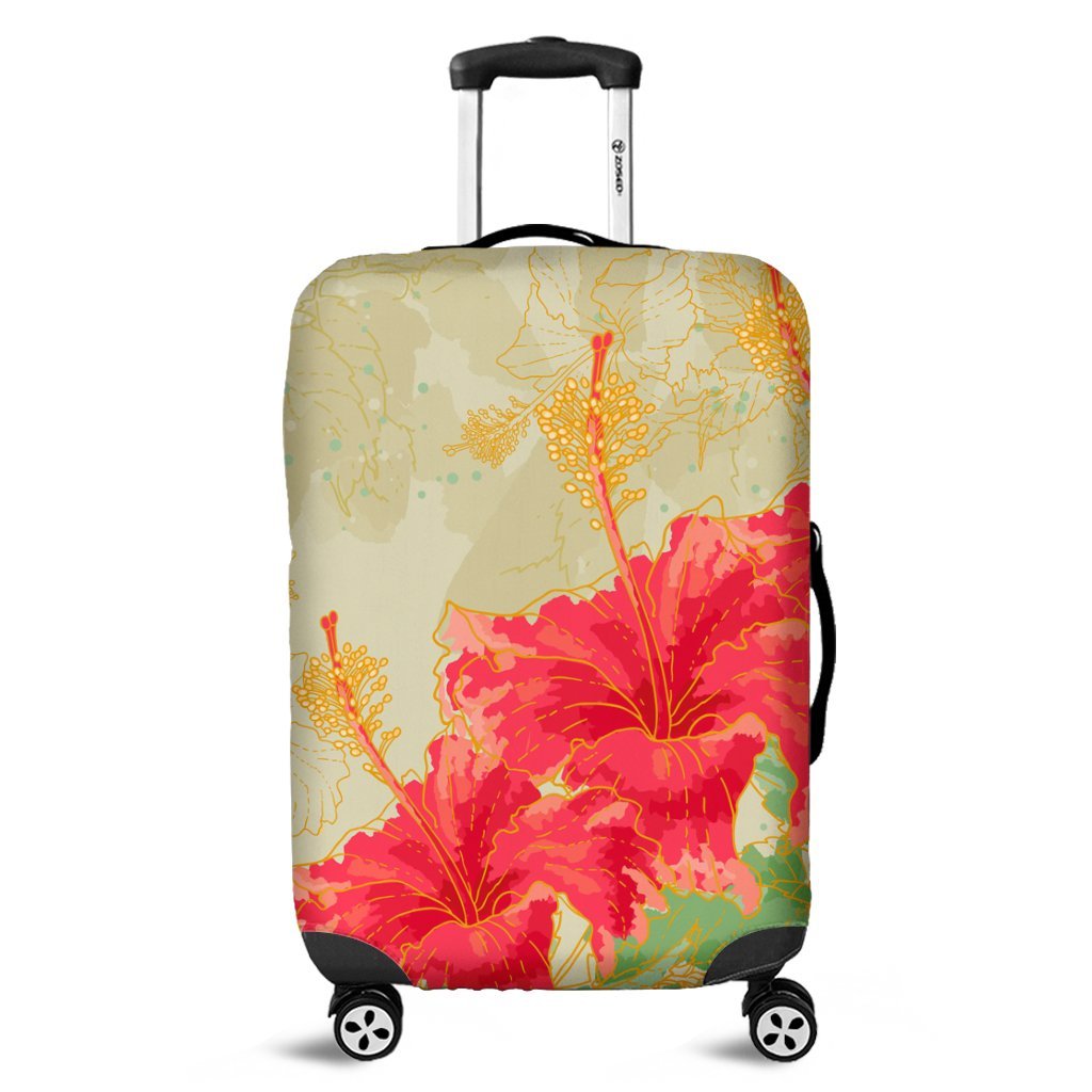 Hawaii Flower Hibiscus Luggage Covers - AH Black - Polynesian Pride