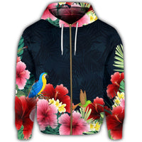 Hawaii Forest Hibiscus Zip Hoodie - Polynesian Pride