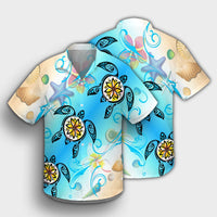 Hawaii Fresh Beach Turtle Plumeria Hawaiian Shirt - AH - Brian Style - Polynesian Pride