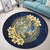 Hawaii Galaxay Yin Yang Turtle Shark Hibiscus Plumeria Round Carpet - AH - Polynesian Pride