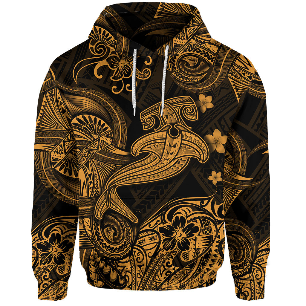 Custom Hawaii Hammer Shark Polynesian Hoodie Unique Style Gold LT8 - Polynesian Pride