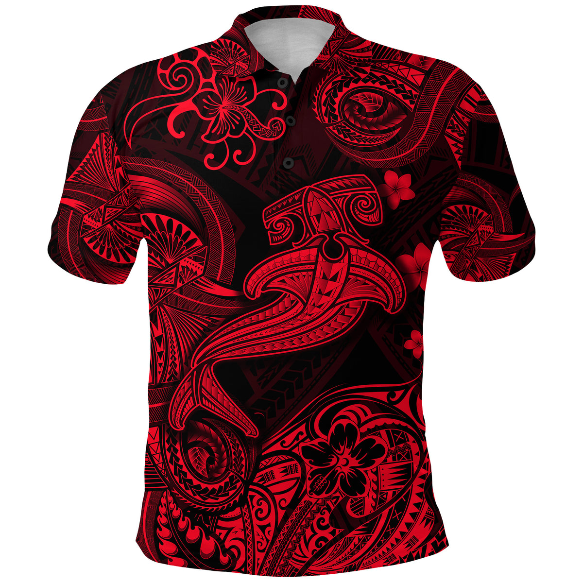 Hawaii Hammer Shark Polynesian Polo Shirt Unique Style Red LT8 - Polynesian Pride