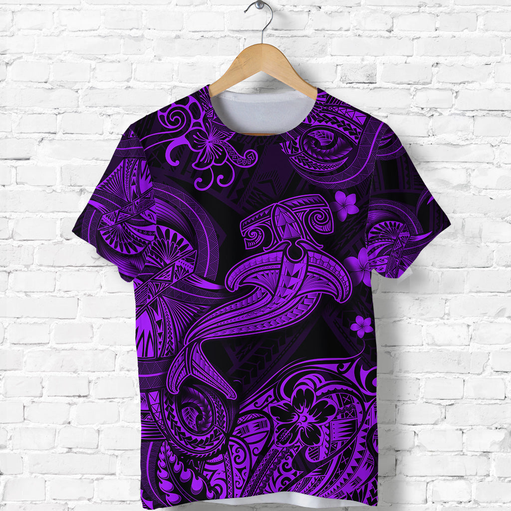 Custom Hawaii Hammer Shark Polynesian T Shirt Unique Style Purple LT8 - Polynesian Pride