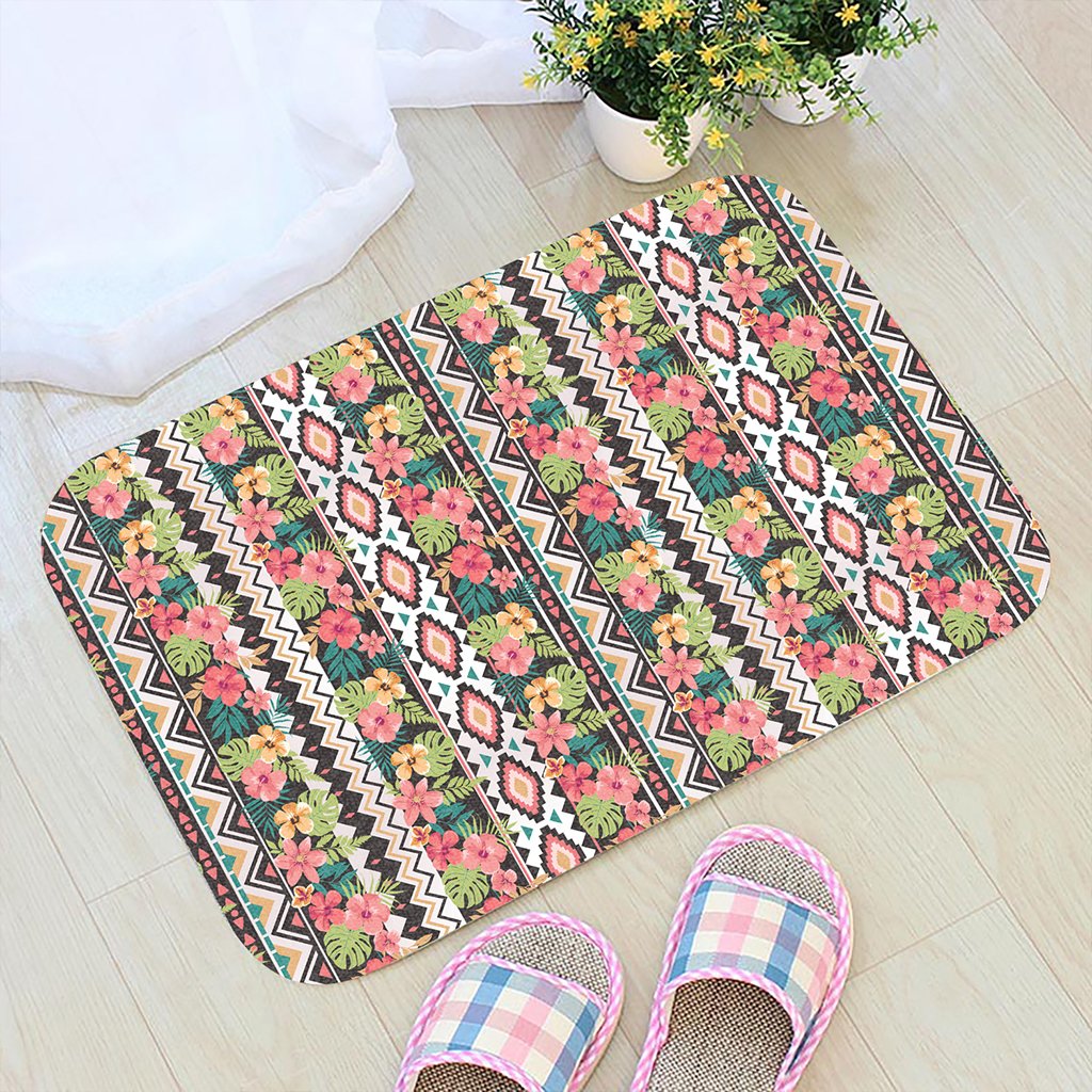 Hawaii Hibiscus Ethnic Mix Tropical Flower Hawaii Door Mat - Polynesian Pride