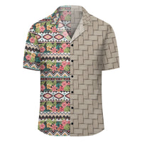 Hawaii Hibiscus Ethnic Mix Tropical Flower Lauhala Moiety Hawaiian Shirt - Polynesian Pride