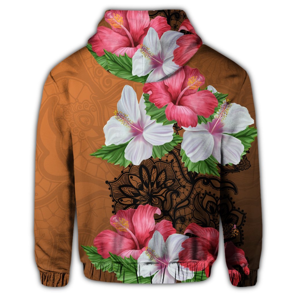 Hawaii Hibiscus Flower Polynesia Zip Hoodie - Polynesian Pride