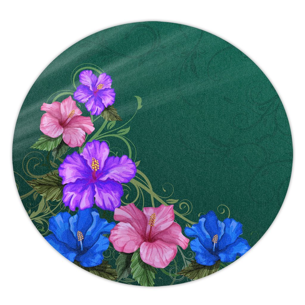 Hawaii Hibiscus Origin Round Carpet - AH Round Carpet Luxurious Plush - Polynesian Pride