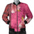 Hawaii Hibiscus Pattern Bomber Jacket - AH Black Unisex - Polynesian Pride