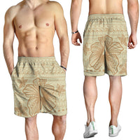 Hawaii Hibiscus Plumeria Kanaka Polynesian Vintage Men's Shorts - AH - Polynesian Pride