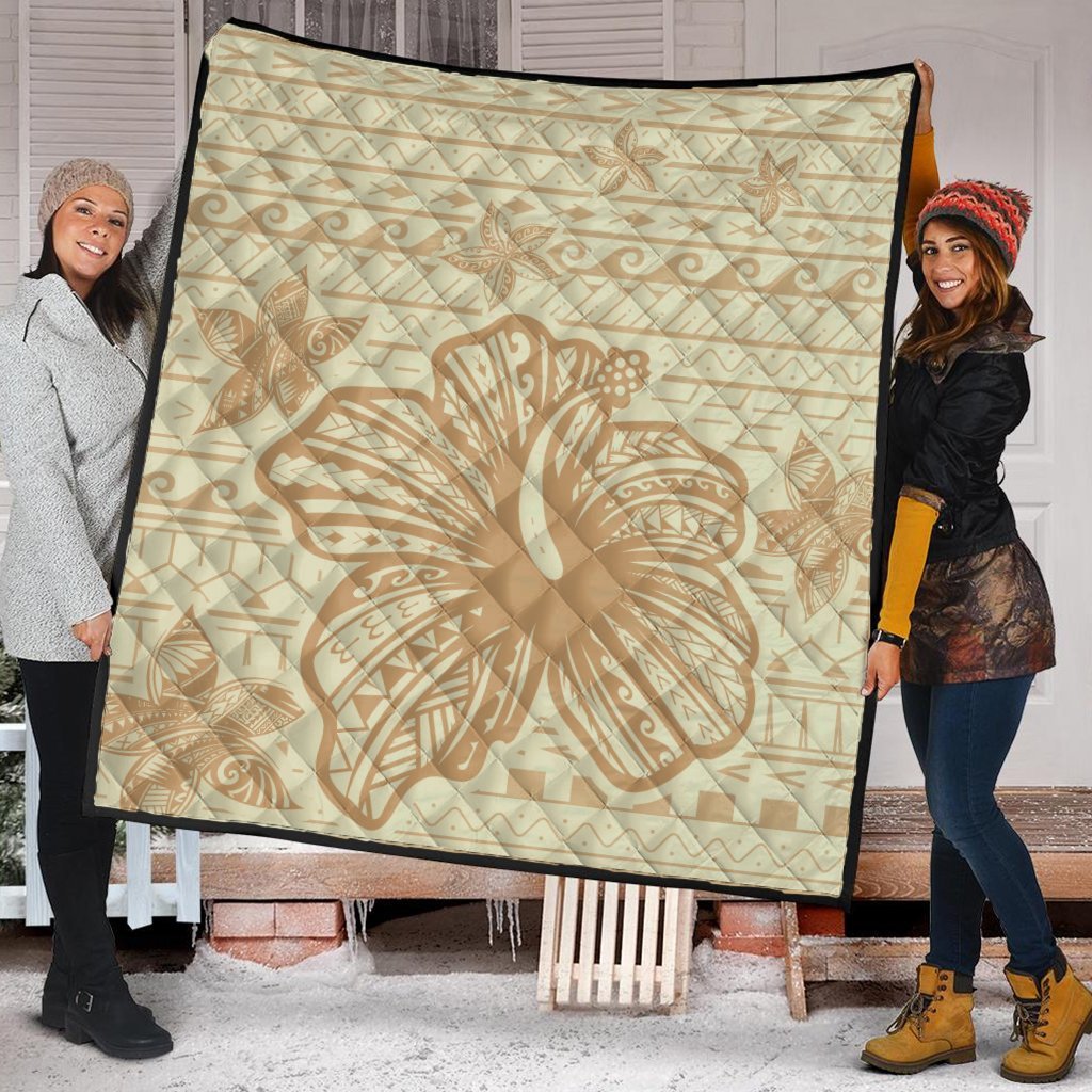 Hawaii Hibiscus Plumeria Kanaka Polynesian Vintage Premium Quilts - AH - Polynesian Pride