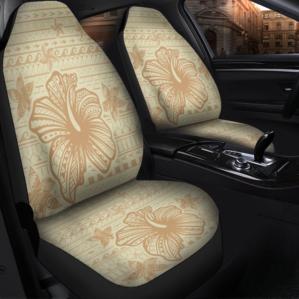 Hawaii Hibiscus Plumeria Kanaka Polynesian Vintage Car Seat Covers - AH - Polynesian Pride