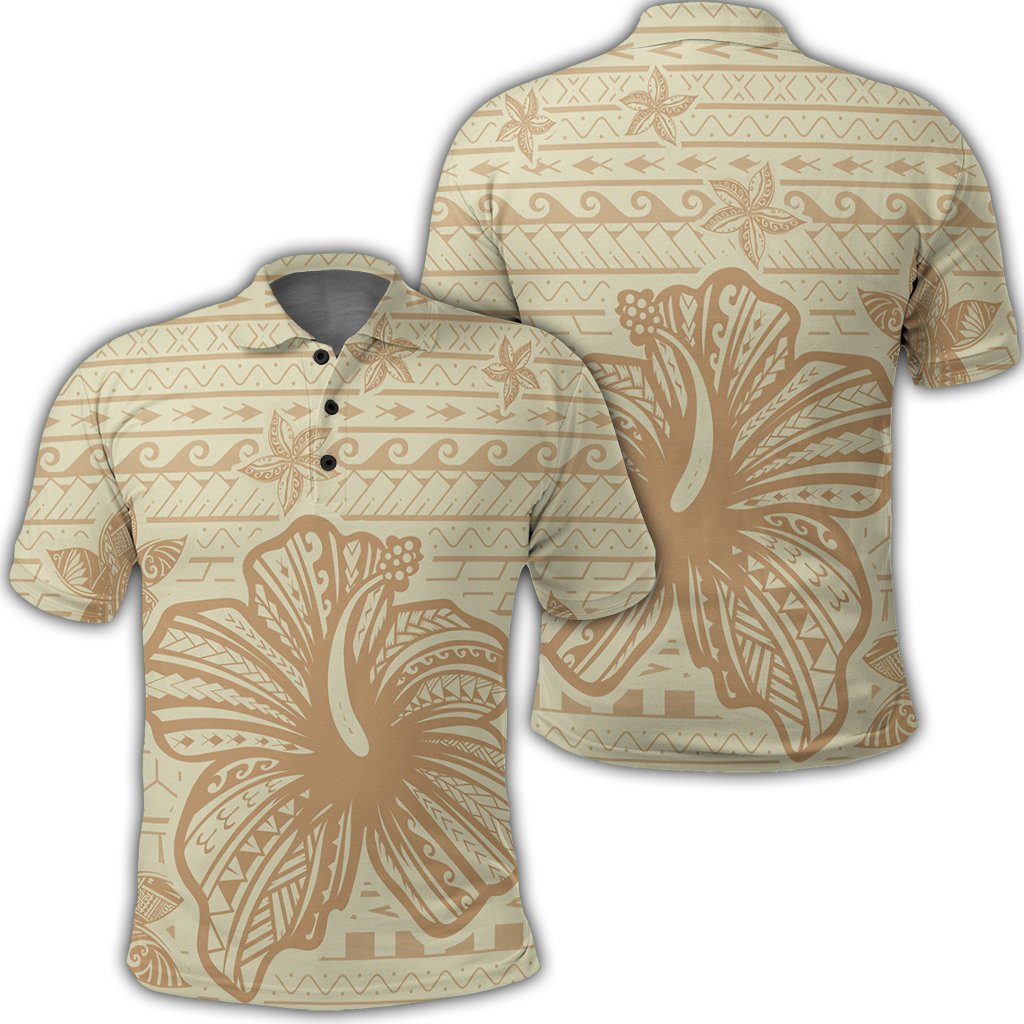 Hawaii Hibiscus Plumeria Kanaka Polynesian Vintage Polo Shirt Unisex Black - Polynesian Pride