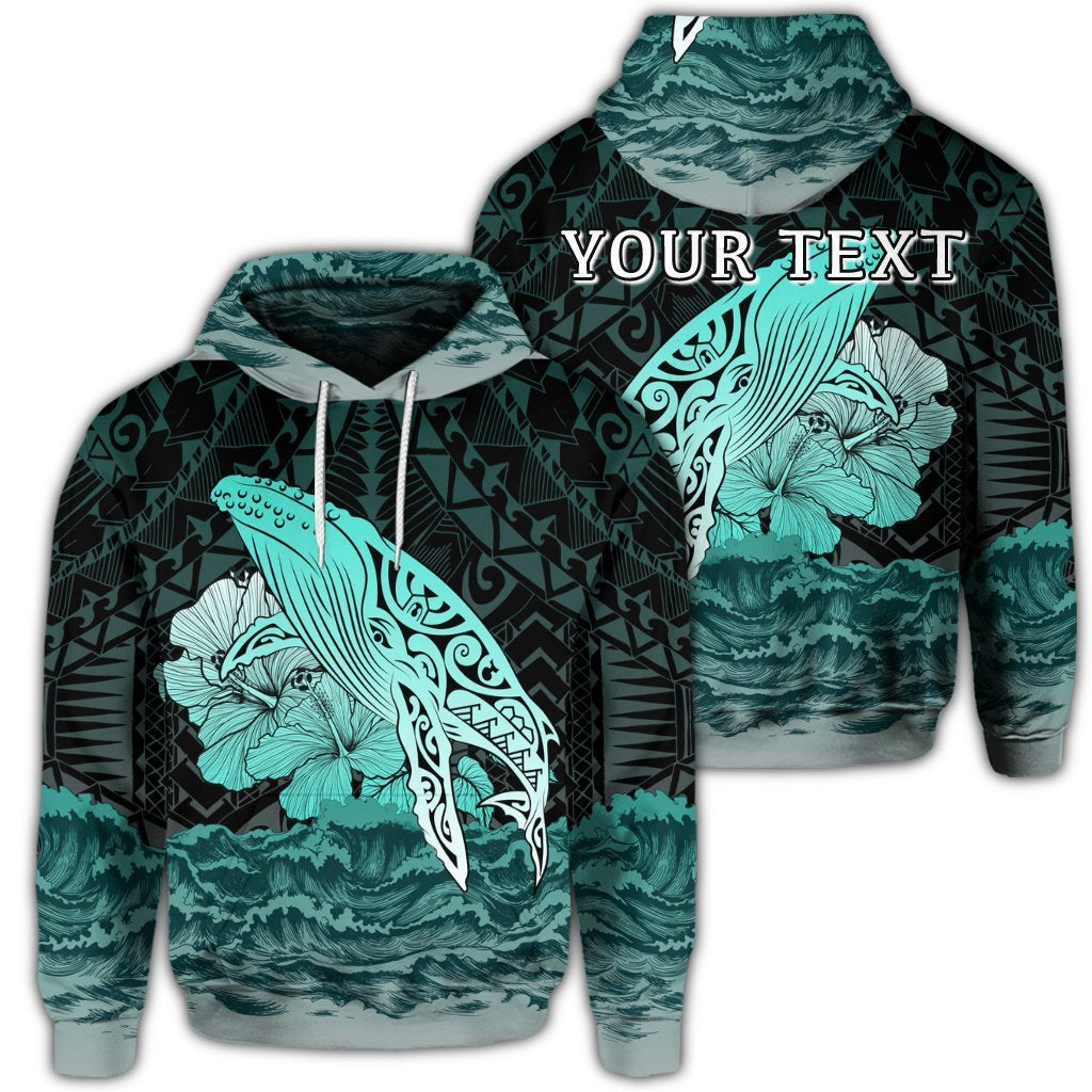 Custom Hawaii Hibiscus Wale Polynesian Hoodie Unisex Art - Polynesian Pride