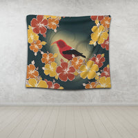 Hawaii Honeycreeper Hibiscus Tapestry - AH - Polynesian Pride