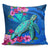 Hawaii Honu Aumakua Sea Hibiscus Pillow Cover - Nin Style One Size Blue - Polynesian Pride