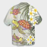 Hawaii Honu Chibi Sea Plumeria Hawaiian Shirt - AH - Polynesian Pride