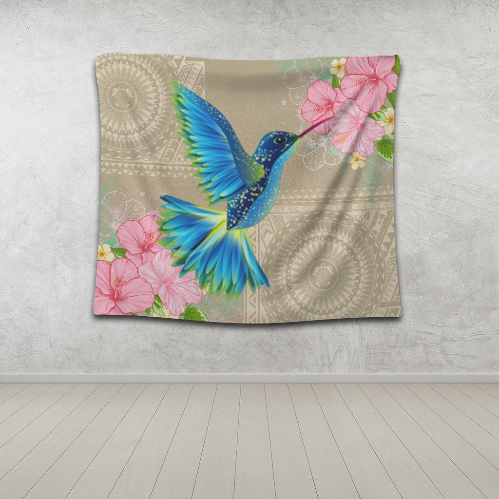 Hawaii Humming Bird Hibiscus Polynesian Tapestry - AH - Polynesian Pride