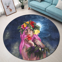 Hawaii Kanaka Colorful Hula Girl Round Carpet - Dinh Style - Polynesian Pride