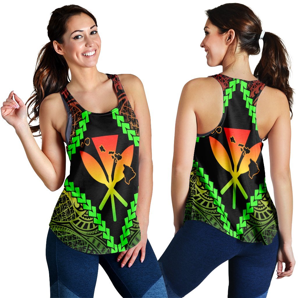 Hawaii Kanaka Kakau Polynesian Racerback Tank - AH Black - Polynesian Pride