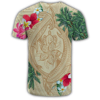 Hawaii Kanaka Maoli Palm Trees Turtle and Sharks T Shirt - Polynesian Pride