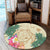 Hawaii Kanaka Maoli Polynesian Flowers Turtle Round Carpet - AH - Polynesian Pride