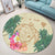 Hawaii Kanaka Maoli Polynesian Flowers Turtle Round Carpet - AH - Polynesian Pride