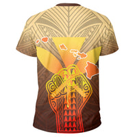 Hawaii Kanaka Map Hand Polynesian T Shirt Susi Style - Polynesian Pride