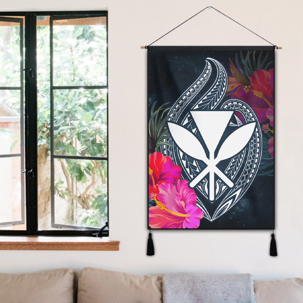 Hawaii Kanaka Polynesian Hibiscus Hanging Poster - AH - Polynesian Pride