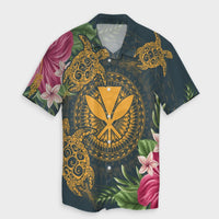 Hawaii Kanaka Turtle Hibiscus Plumerian Polynesia Hawaiian Shirt - Alena Style - AH Unisex Black - Polynesian Pride
