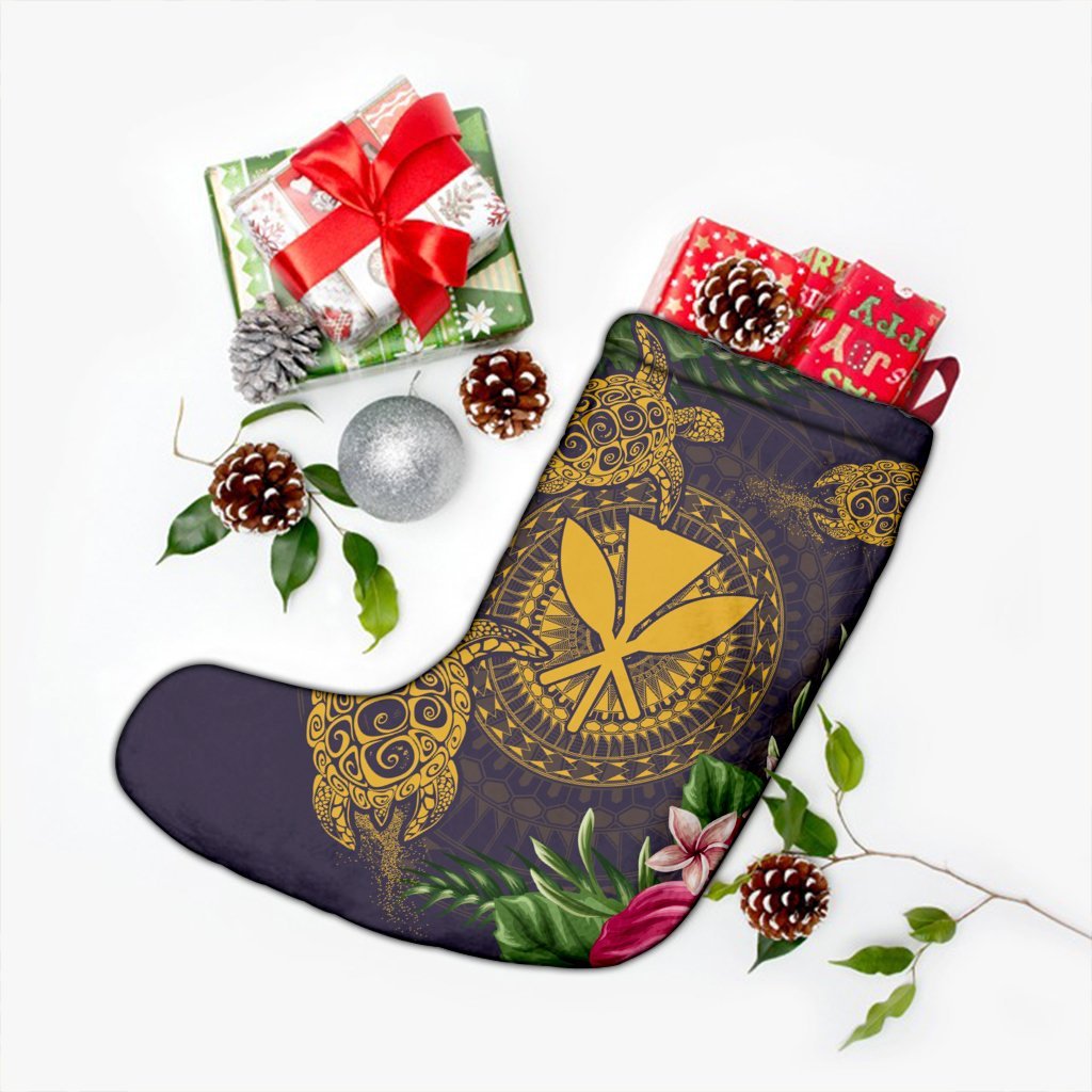 Hawaii Kanaka Turtle Hibiscus Plumerian Polynesia Christmas Stocking - Alena Style Purple - AH - Polynesian Pride