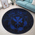 Hawaii Kanaka Turtle Hibiscus Polynesian Round Carpet - Anthea Style Blue - AH - Polynesian Pride