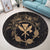 Hawaii Kanaka Turtle Hibiscus Polynesian Round Carpet - Anthea Style Gold - AH - Polynesian Pride