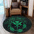 Hawaii Kanaka Turtle Hibiscus Polynesian Round Carpet - Anthea Style Green - AH - Polynesian Pride