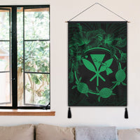 Hawaii Kanaka Turtle Hibiscus Polynesian Hanging Poster - Anthea Style Green - AH - Polynesian Pride