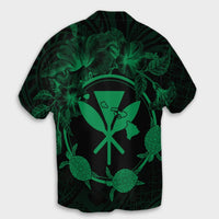Hawaii Kanaka Turtle Hibiscus Polynesian Hawaiian Shirt - Anthea Style Green - AH - Polynesian Pride