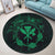 Hawaii Kanaka Turtle Hibiscus Polynesian Round Carpet - Anthea Style Green - AH - Polynesian Pride